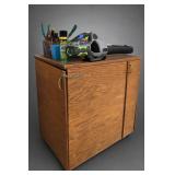 Wood Cabinet W Contents Inside Nothing On Top