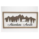 Adventure Awaits Framed Scenic Sign