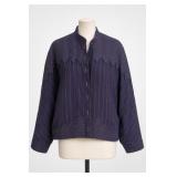 Purple Silk Patterned Jacket, Size L