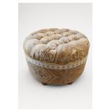 Round Paisley Storage Ottoman