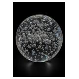Clear Bubbled-Glass Paperweight