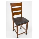 Wooden Ladder-Back Bar-Height Chair
