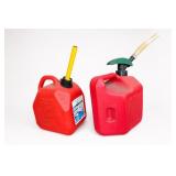 Lot of 2 Red 2-Gallon Plastic Gas Cans