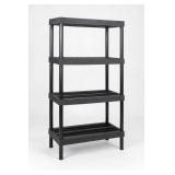 Black Four-Tier Plastic Shelving Rack