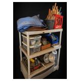 Plastic Shelf and Contents