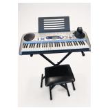 Lot of Casio LK-43 Keyboard, Stand & Bench
