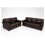 Ashley Brown Loveseat and Three-Seat Sofa Bed