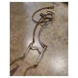 Leather Horse Bridle, Sterling Silver Overlay