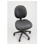 Black Upholstered Rolling Office Chair