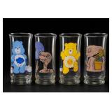 Lot of 4 Pizza Hut Care Bears & E.T. Tumblers