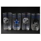 Set of Four Dallas Cowboys / NFL Glass Tumblers