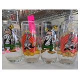 Four 1990 Warner Bros. Bugs Bunny Tumblers