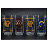 Lot of 4 1988 Mobil NFL Tumblers