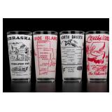 Four State Souvenir Glass Tumblers