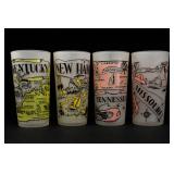 Set of 4 State Souvenir Glass Tumblers