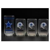 Set of 4 Dallas Cowboys / NFL Glass Tumblers