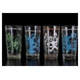 Lot of 4 The Wizard of Oz Glass Tumblers