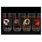 Lot of 4 NFL Team Glass Tumblers