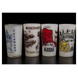 4 State Souvenir Drinking Glasses