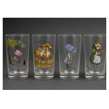 Lot of 4 Holly Hobbie Glass Tumblers