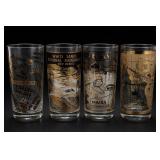 Lot of Four Souvenir Glass Tumblers