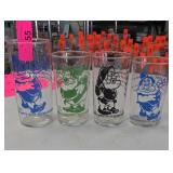 4 Snow White & Seven Dwarfs Glasses