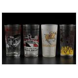 Four Commemorative Souvenir Glass Tumblers