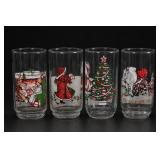 Set of 4 Coca-Cola Holiday Glass Tumblers