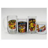 Lot of 4 Pac-Man Drinkware