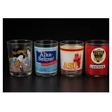 Lot of 4 Alka-Seltzer, ASU & Ethyl Glasses
