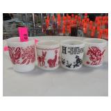 Lot of Five Decorative Drinking Mugs