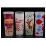 Lot of 4 Vintage Promotional Glass Tumblers