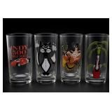 Lot of 4 Decorated Glass Tumblers