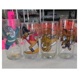 Four McDonaldland Action Series Glasses