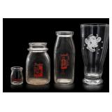 Set of Four Lot of Vintage Dairy Glass & Tumbler