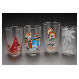 Lot of Four Decorated Glass Tumblers
