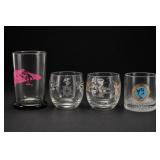 Lot of Four Decorated Glass Tumblers