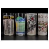 Four Horse-Racing Glass Tumblers
