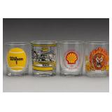 Set of Four Lot of Wilson, CAT & Glass Tumblers