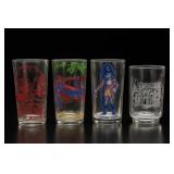 Lot of 4 Decorated Theme Glass Tumblers