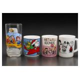 Lot of Four Peanuts Character Drinkware