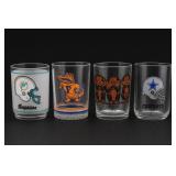 Set of Four Lot of Sports & Novelty Glass Tumblers