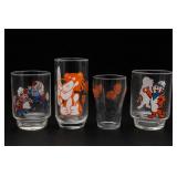 Set of Four Lot of Decorated Glass Tumblers