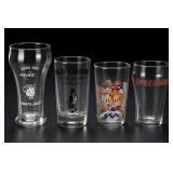 Lot of 4 Decorated Glass Tumblers