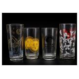 Lot of Five Decorated Glass Tumblers