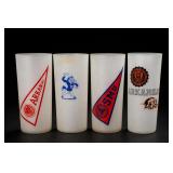 Set of Four Lot of Collegiate Glass Tumblers