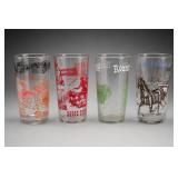 Lot of 4 Decorated Glass Tumblers