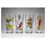 Set of 4 1977 Pepsi-Cola The Rescuers Glasses