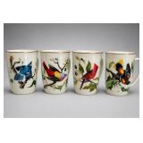 Set of 4 Bird-Decorated Mugs