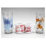 Lot of 4 Holiday Tumblers and Printed Mugs